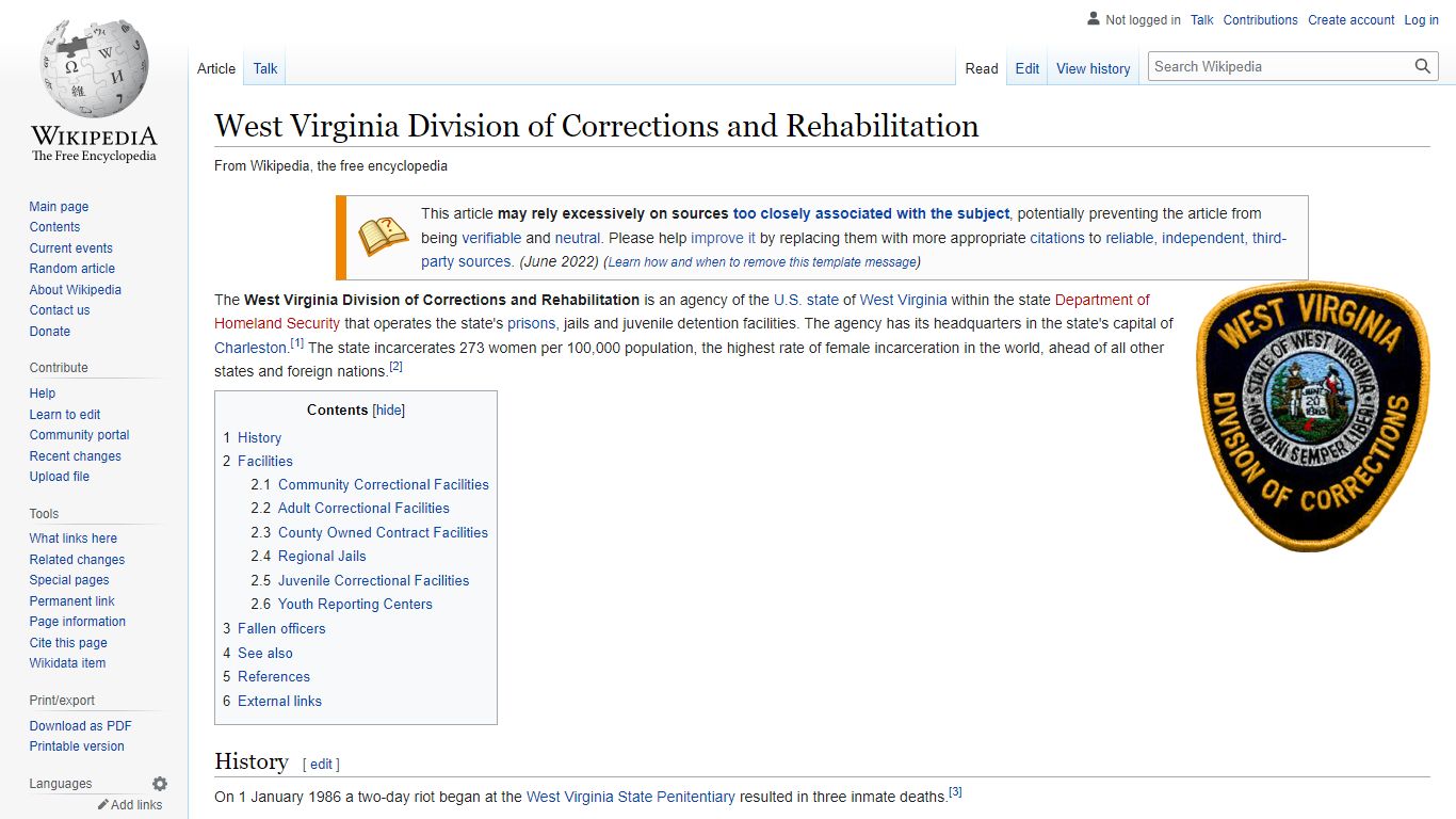 West Virginia Division of Corrections and Rehabilitation